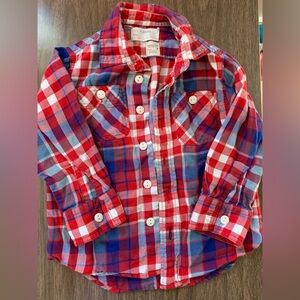 Crew Cuts Red and Blue Plaid Button-Up Shirt